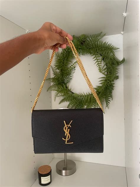 ysl sunset chain wallet bag|ysl uptown wallet on chain.